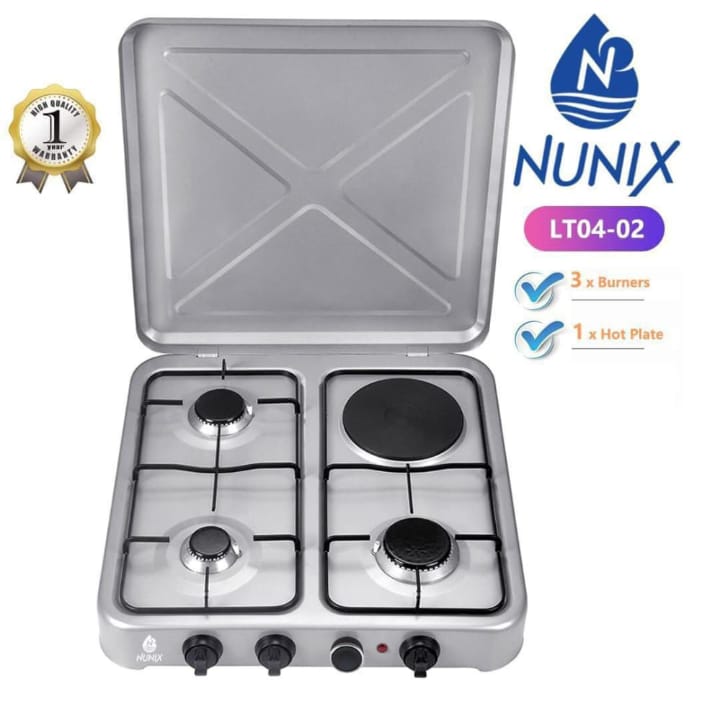 Nunix LT04-02 3 gas 1 electric cooker Kenya